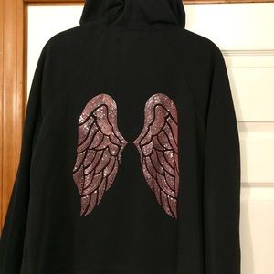 Victoria’s Secret Angel Wing Black Zip-Up Hoodie